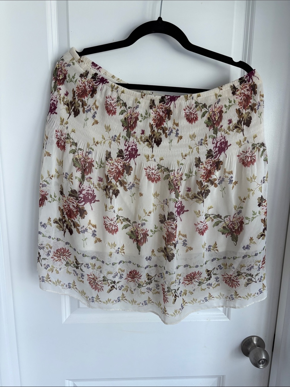 Max Studio Cream Mini Skirt with Floral Print
